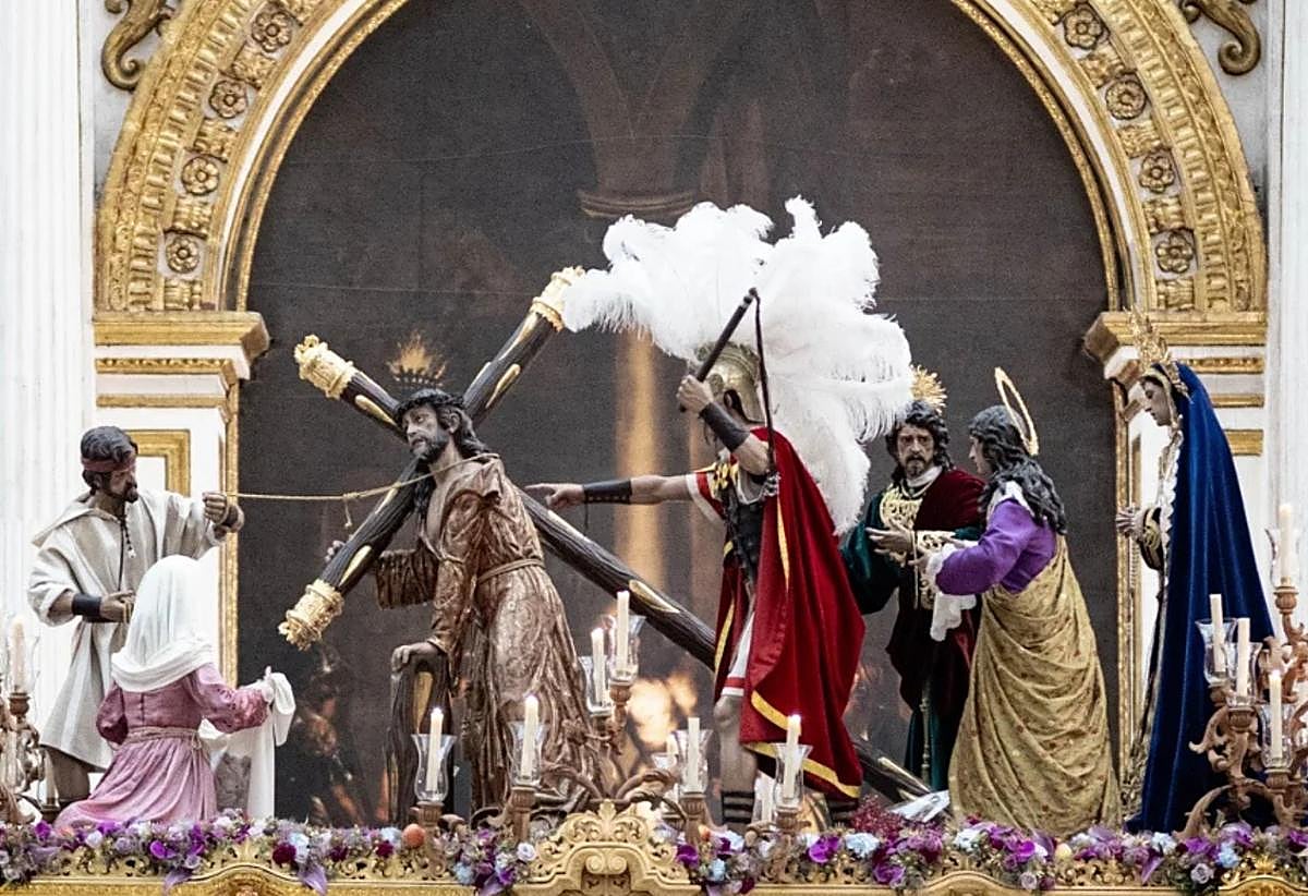 El paso de misterio del Señor del Trabajo en la Catedral el pasado Lunes Santo