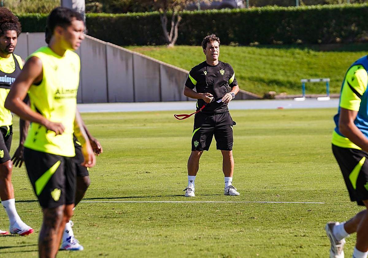 Rubi, en la sesión de trabajo de ayer.