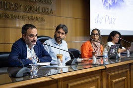 El director de IDEAL, Quico Chirino, Pepe Moreno, Angélica Hoyos y Mónica Cabarcas, en el Foro de Paz.