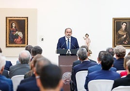 Ángel Ibarra, durante su discurso de agradecimiento tras recibir la Medalla de Honor de la Fundación Rodríguez-Acosta.