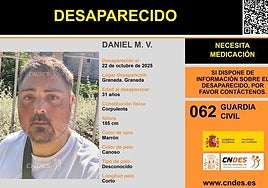 Joven desaparecido en Granada.