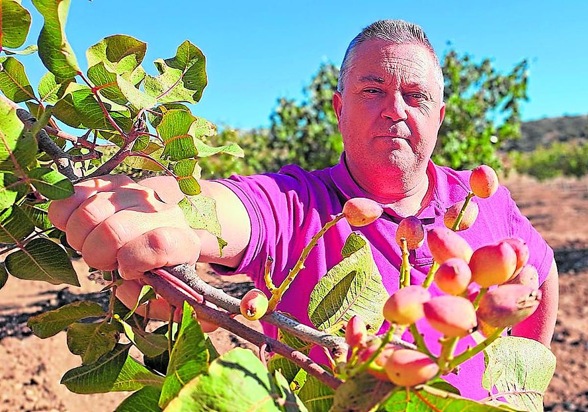 José Jiménez en su finca de Alhama de Granada.