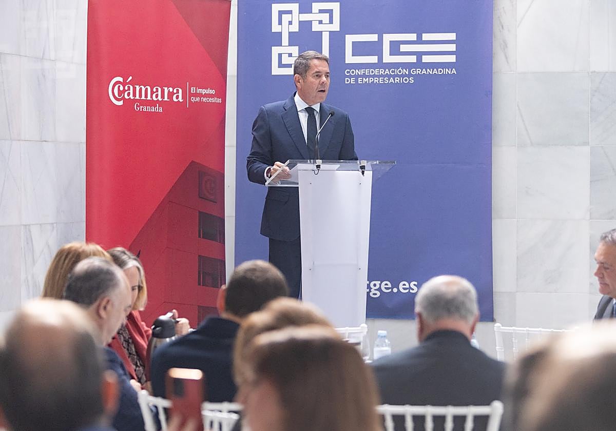 Gerardo Cuerva este lunes en la Confederación Granadina de Empresarios.