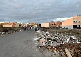 Residuos acumulados junto a la calle Poesía, en El Alquián.
