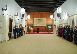 Acto de entrega de las cuentas andaluzas para 2026 en el Parlamento de Andalucía.