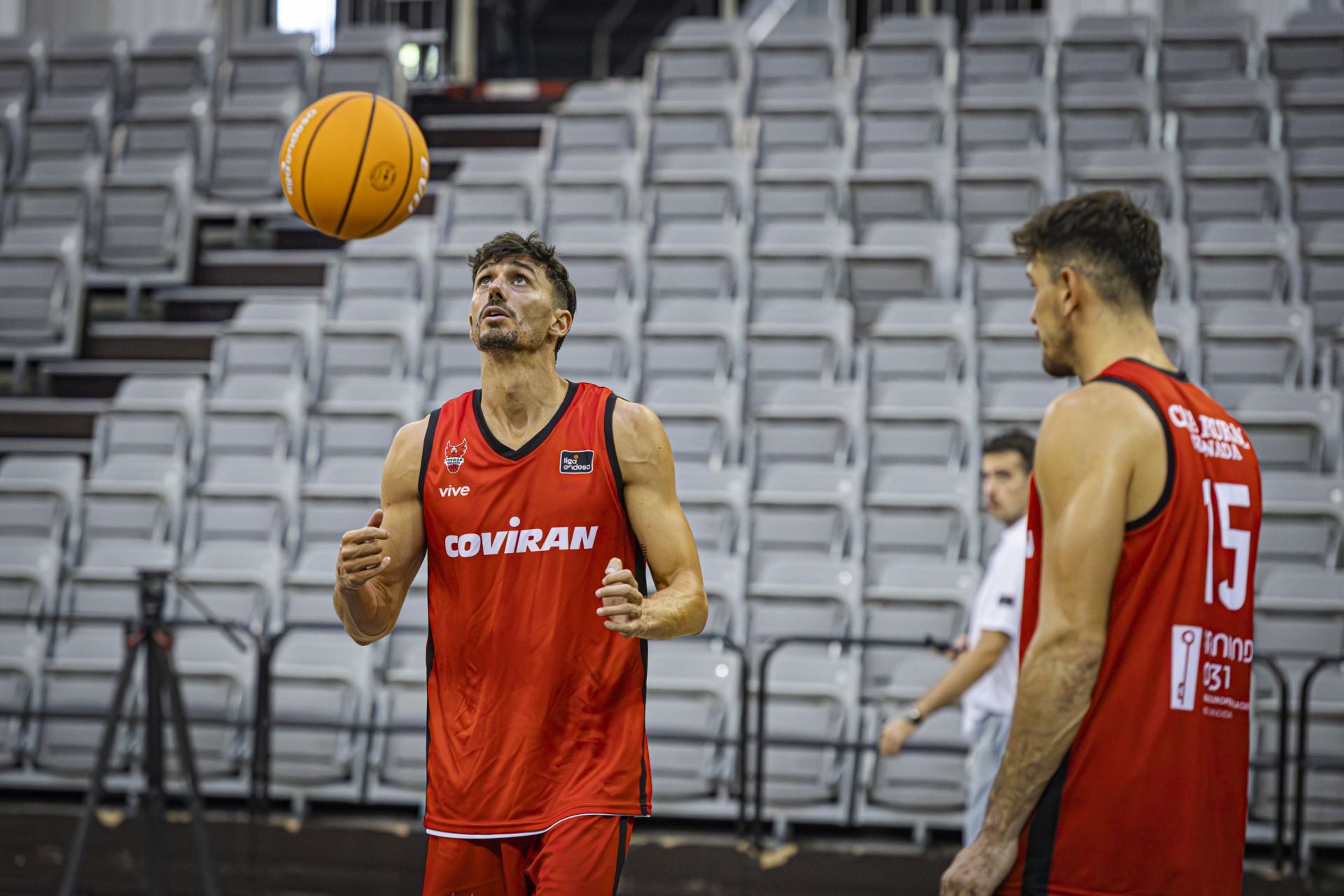 Pere Tomàs, en un entrenamiento del Covirán.