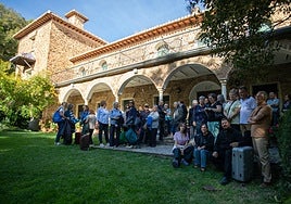 Un grupo de la parroquia de las Angustias de Motril a su llegada a la Casa de Espiritualidad