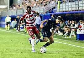 Hongla, en el partido en Eibar.