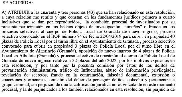 Extractos de las actuaciones que integran la instrucción. Después de nueve meses se ha levantado el secreto de sumario.