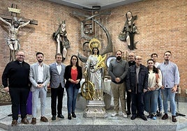 Recepción de la imagen de Santa Catalina tras su restauración.