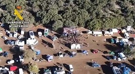 Imagen aérea de la rave de Noalejo.