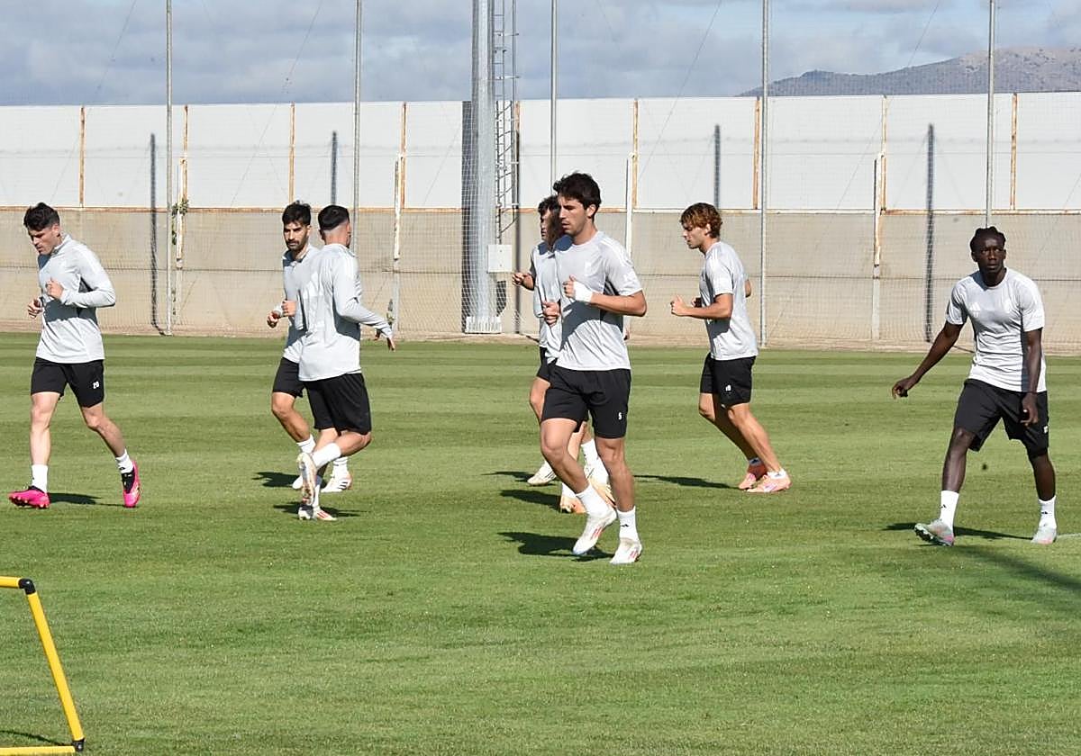 Entrenamiento reciente del Granada en la Ciudad Deportiva del club.