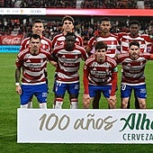 El once inicial del Granada ante el Zaragoza.