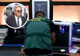 Imagen de la Operación Recolector difundida en su día por la Guardia Civil. A la izquierda, Francisco Hernández, fiscal de Criminalidad Informática.
