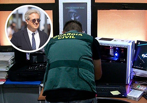 Imagen de la Operación Recolector difundida en su día por la Guardia Civil. A la izquierda, Francisco Hernández, fiscal de Criminalidad Informática.