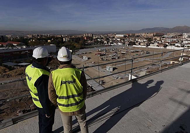 Vista aérea de la parcela.