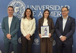 Estévez, Cantero, Castillo y Céspedes, ayer en el Rectorado de la UAL.