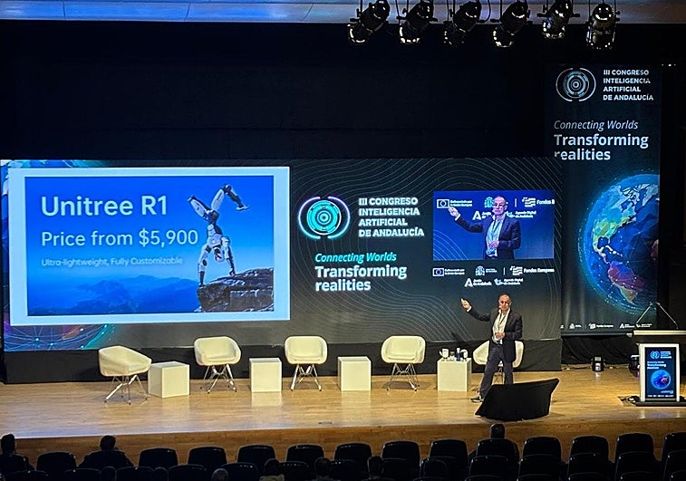 Escenario del Palacio de Congresos durante el III Congreso de IA de Andalucía.