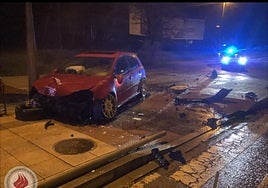 Coche accidentado en Guadix esta madrugada.