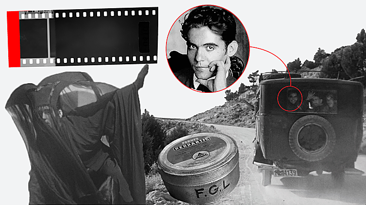 Federico García Lorca, a la izquierda, de camino a Madrid con los amigos de La Barraca.