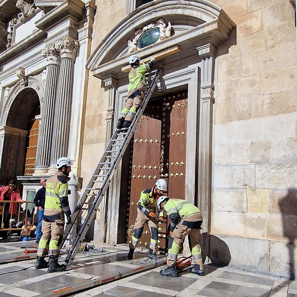 Experimento en la Real Chancillería para proteger el patrimonio de Granada ante emergencias