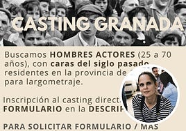 Anuncio del casting y Marichu Sanz, la directora del proceso.