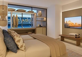 Una de las habitaciones del nuevo hotel con vistas al palco.