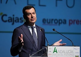 Juanma Moreno, durante su intervención.
