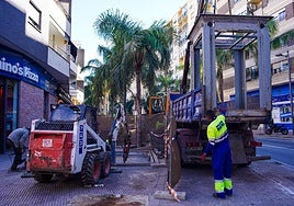 Obras en la avenida de Salobreña
