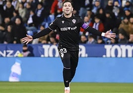 Embarba celebrando un gol ante el Leganés