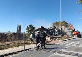 Derribo de la Huerta de la Mariana, este miércoles.