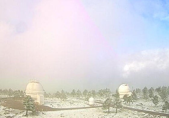 Es la segunda nevada de la temporada que cubre Calar Alto.