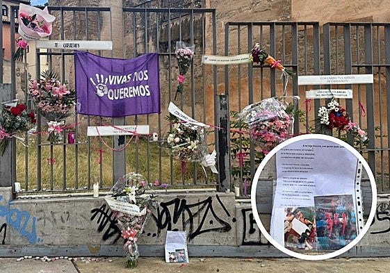 Altar en recuerdo de Concha, la joven presuntamente asesinada por su novio en Málaga.
