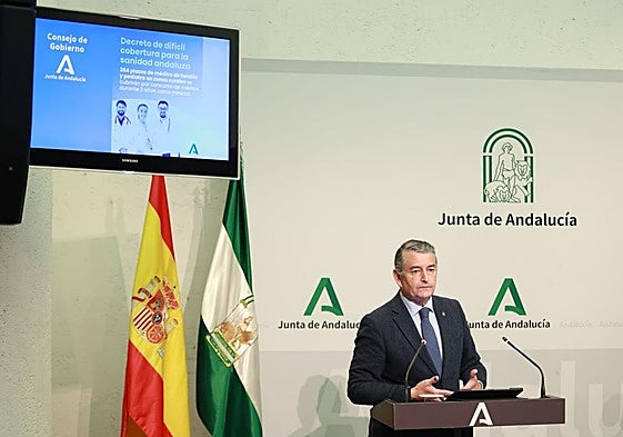 Antonio Sanz, consejero de Sanidad, Presidencia y Emergencias de la Junta de Andalucía.
