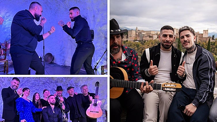 Ilia Topuria, con vistas a la Alhambra y en un tablao flamenco de Granada.