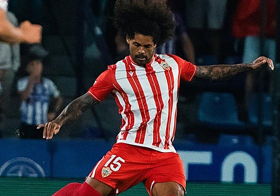 Aridane durante un partido con el Almería.