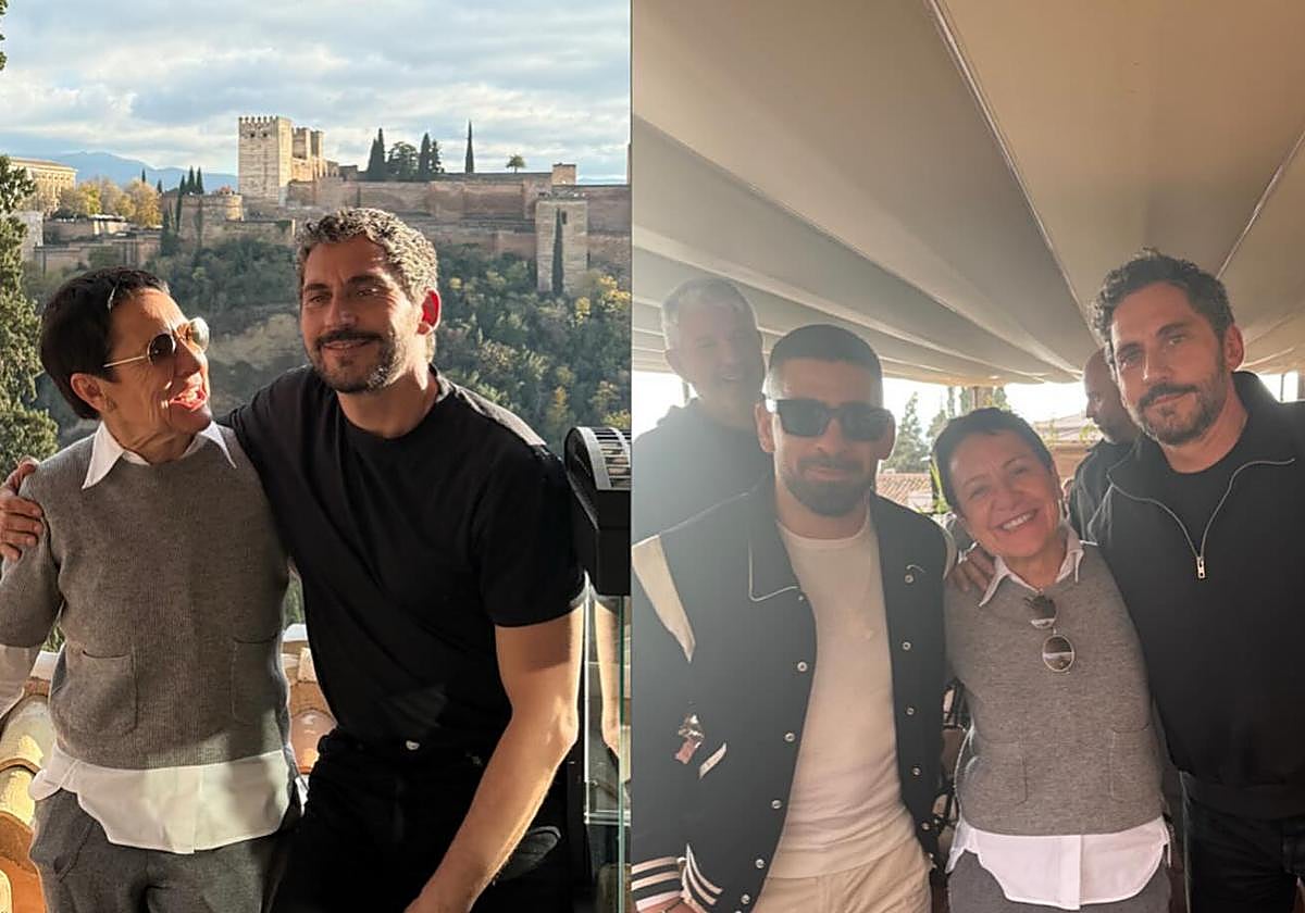 Ilia Topuria y Paco León en la terraza de El Huerto de Juan Ranas.