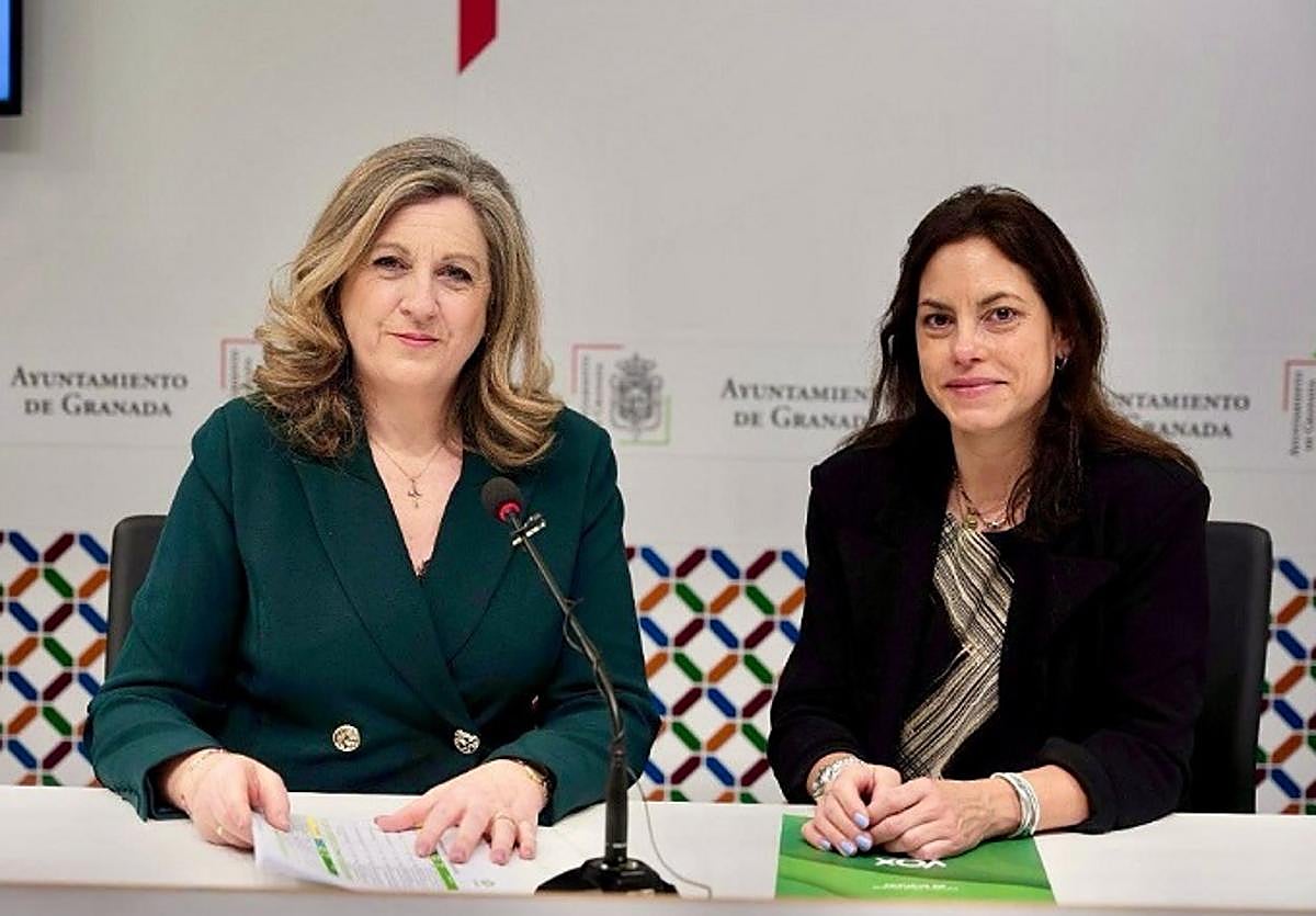 La portavoz Beatriz Sánchez Agustino y la edil Mónica Rodríguez.