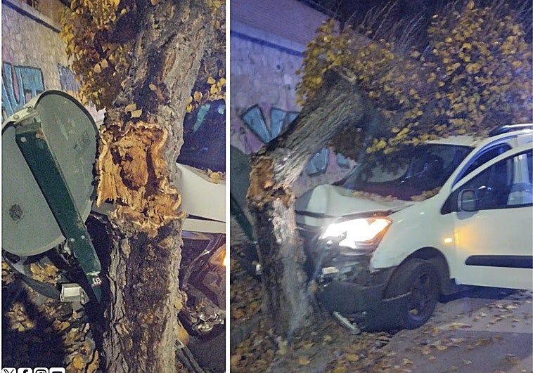 Al calabozo tras casi atropellar a un patinete, estrellarse contra un árbol y huir corriendo