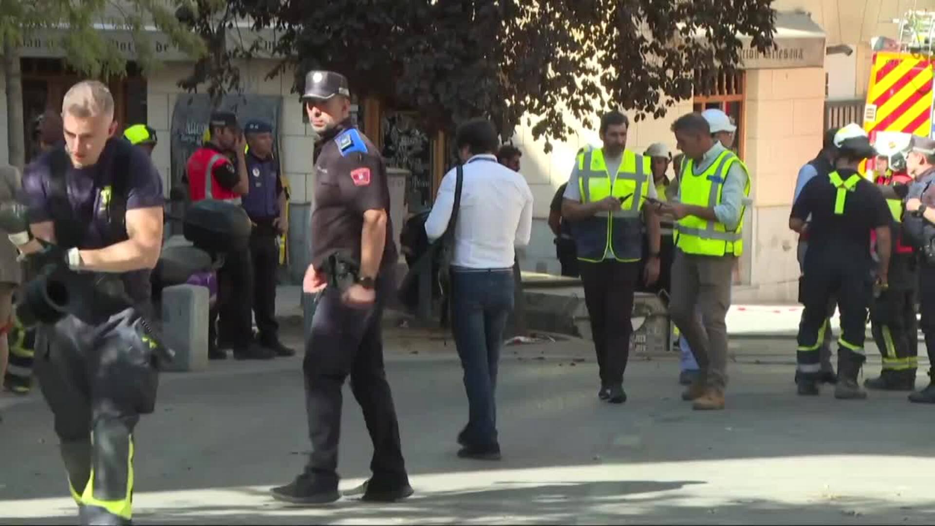 Varias personas heridas en el derrumbe parcial de un edificio en obras en la zona de Ópera