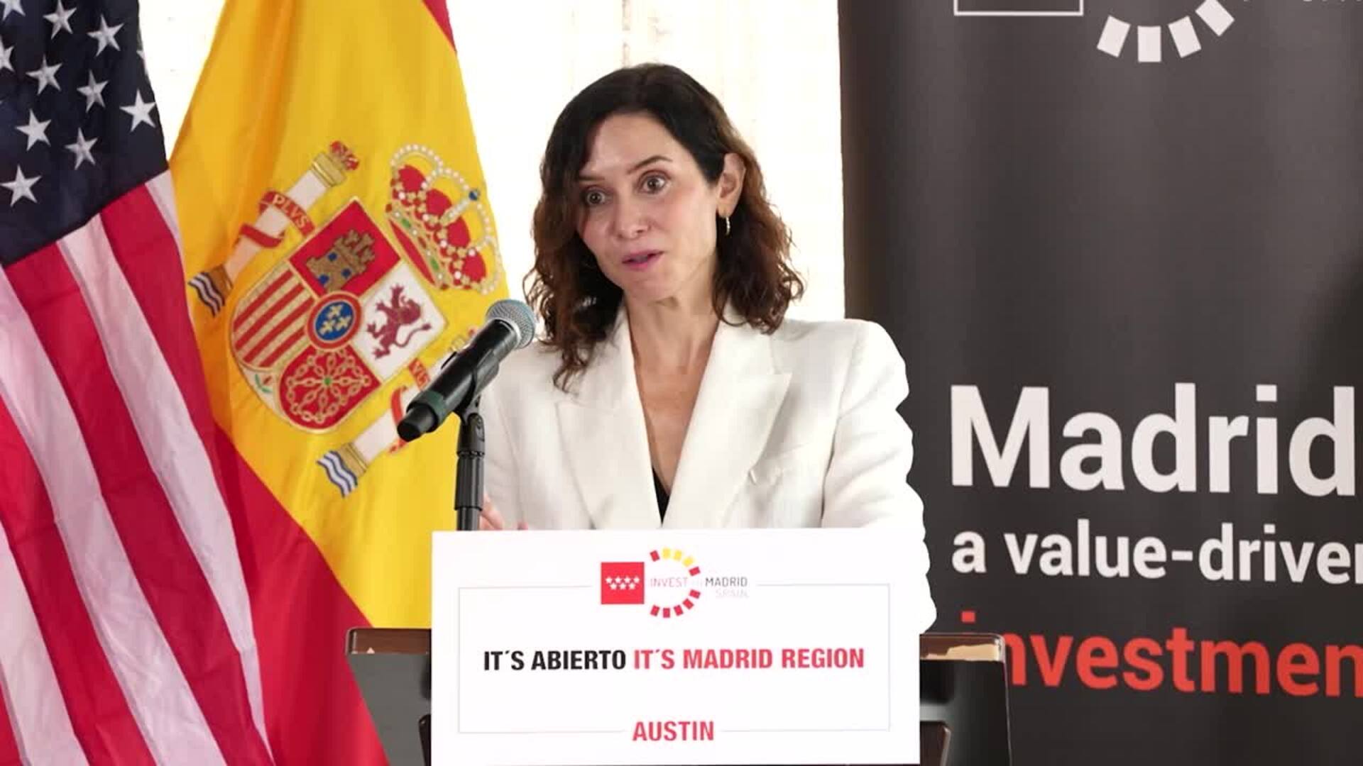 Ayuso pide a la Administración Trump que elimine los aranceles a productos gastronómicos de UE