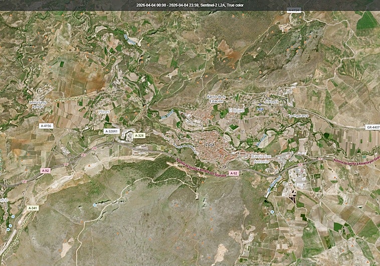 Las obras de la variante de Loja, a vista de satélite