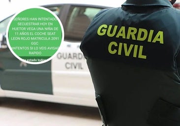 Mensaje difundido en redes del supuesto secuestro en Huétor Vega.