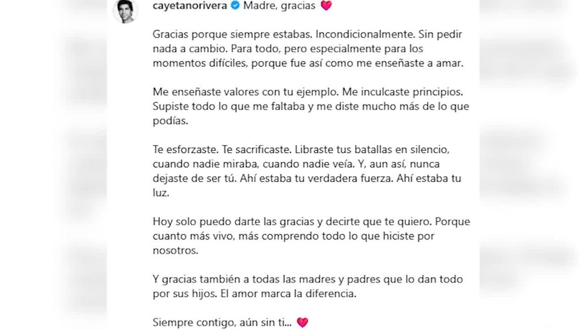 Cayetano Rivera, su emotiva carta a Carmen Ordóñez 22 años después de su muerte