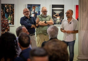 Momento de la inauguración de la exposición de Jorge Pastor en la Fundación Rodríguez-Acosta.