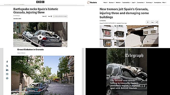 Heridos, desperfectos y turistas desalojados: el terremoto de Granada en la prensa internacional
