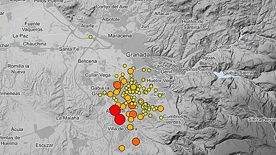 Dos terremotos de 2.5 vuelven a alertar a Granada y su Cinturón en un viernes plagado de seísmos