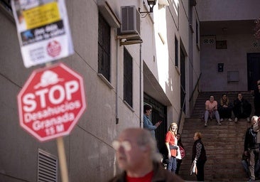 Protesta contra un lanzamiento judicial en la provincia de Granada.