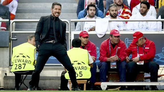 Simeone, durante un partido del Atlético de Madrid.