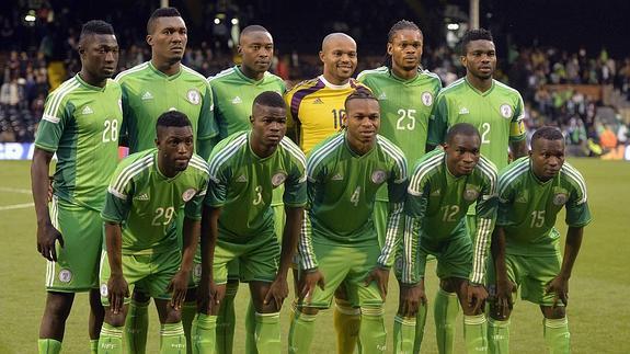 Nigeria, antes de un partido del Mundial de Brasil. 